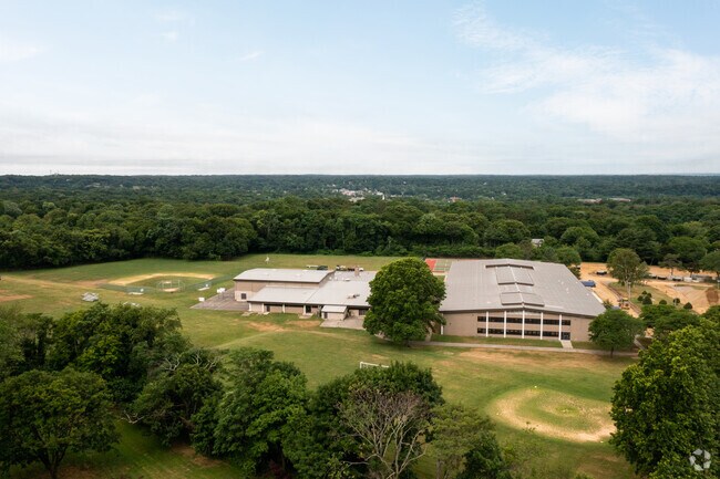 J Taylor Finley Middle School has a large campus in Huntington, NY.