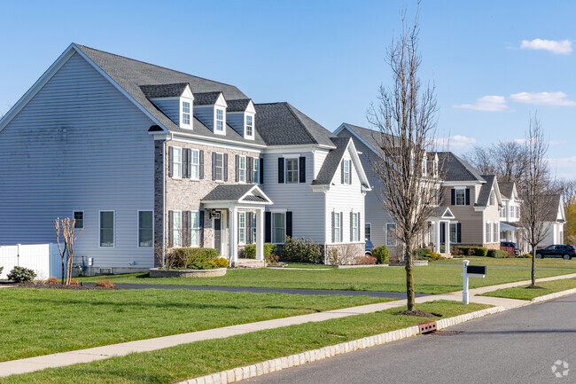 Colonial style homes can be found on quiet tree lined streets in New Monmouth.