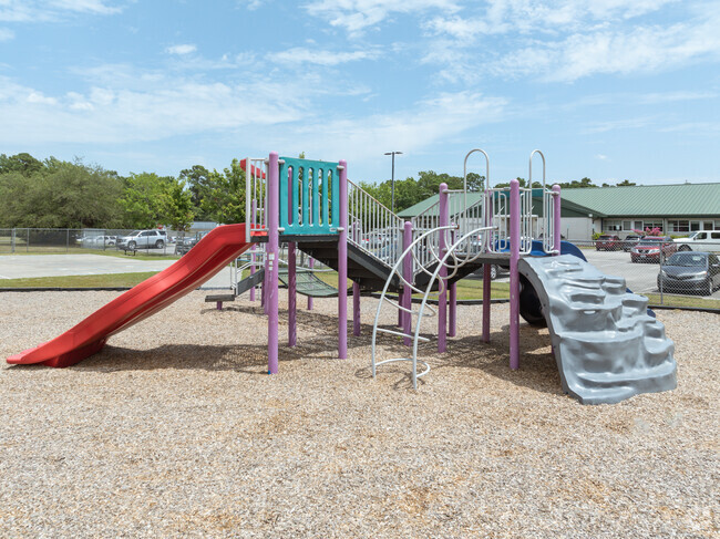 Kids enjoy the playground at Lake Forest Academy.