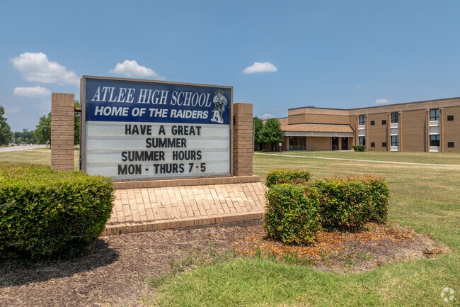 The entrance to Atlee High School.
