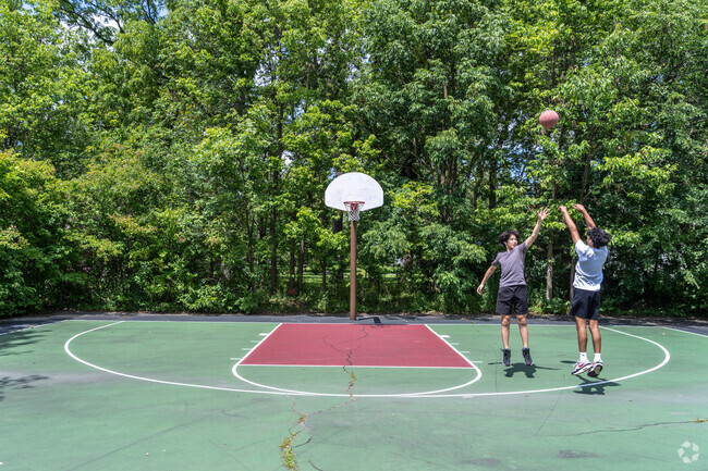 There is a great outdoor basketball court at Spring Lake Park in Lincolnshire.