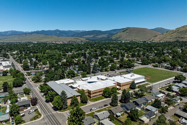An aerial view of the campus at Washington Middle School in Missoula.