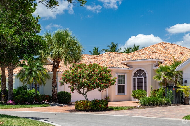 Village Walk of Naples features primarily single-family homes built in a Mediterranean style.