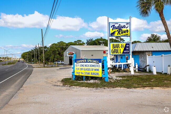 Indian River Bar & Grill a full scale restaurant offers indoor or outside river front seating.