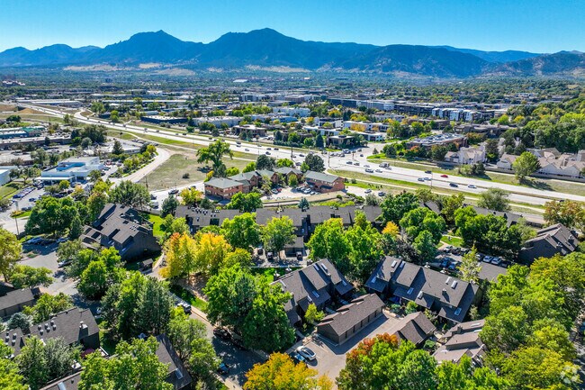 Colorado State Highway 119, also known as Diagonal Highway runs near the multi-story townhouses.