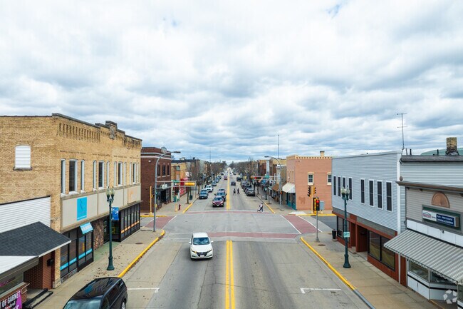 Downtown Shawano features local restaurants and businesses along Main St.