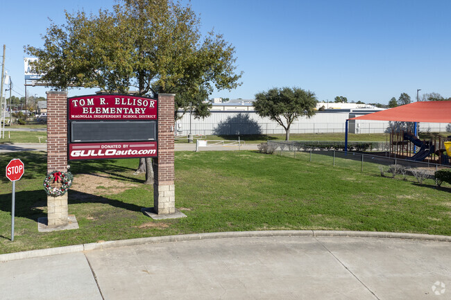 School announcements are displayed on the sign when entering Ellisor Elementary.