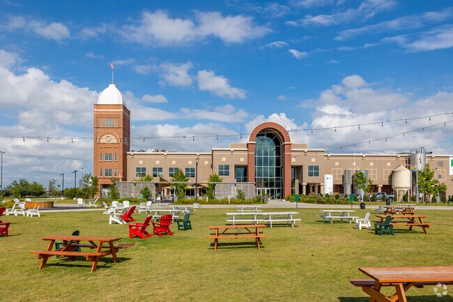 Faubourg Brewing Co. has a large outdoor picnic area for locals to have a beer near Plum Orchard