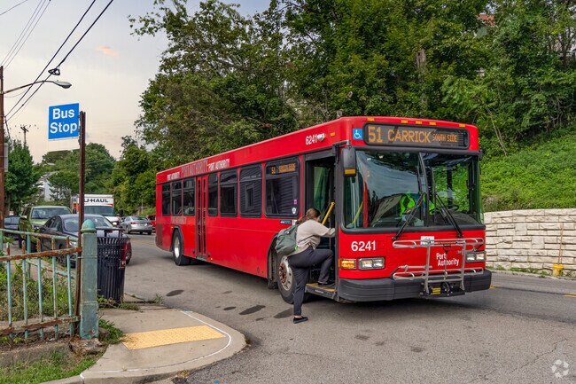PRT bus stops are up and down South 18th Street in South Side Slopes.