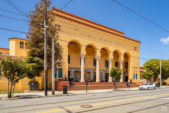 Everett Middle School educates the youth of the Eureka Valley neighborhood.
