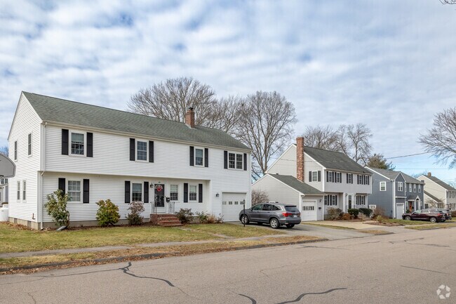 Rows of two-story homes line the streets of Braintree Highlands.