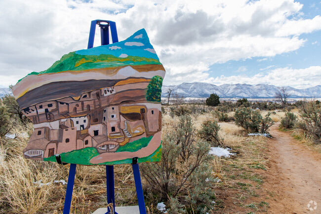Public art can be found around Cortez, even on walking trails.