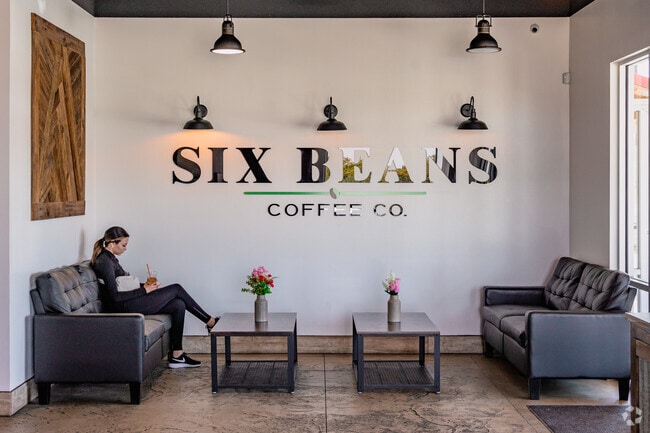 Six Beans Coffee offers a cozy atmosphere and delicious coffee options for residents near Lucky Star Ranchos.