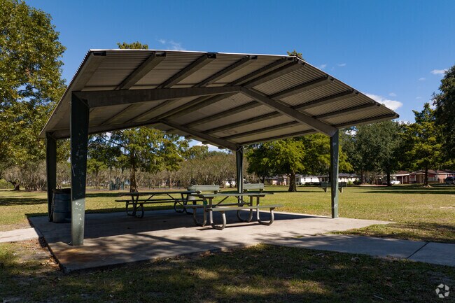 Residents can have a family picnic under the shaded pavilion at Carver Heights' Kennedy Park.