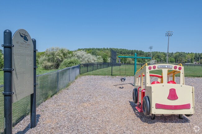 The Jared C. Monti Memorial Playground sits at the center of the athletic fields on King Philip Street in Raynham.