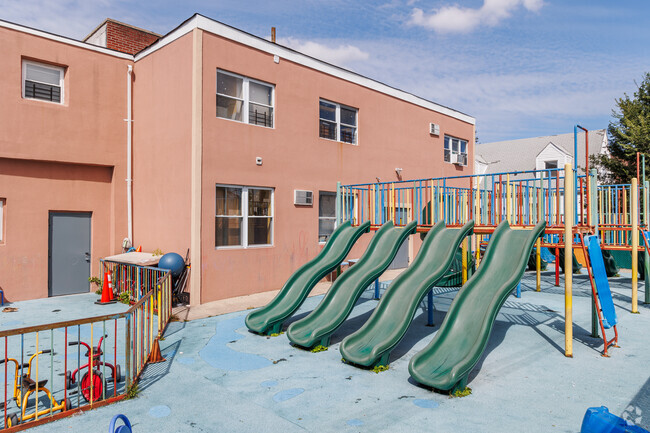 Children love the playground at Mona Prep.