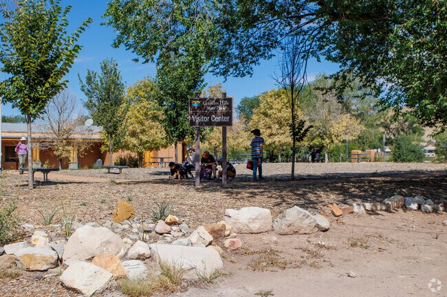 The State Park Visitor Center sits in the middle of town and provides history on Los Cerillos.