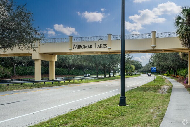 Drivers know exactly when they have entered Miromar Lakes.