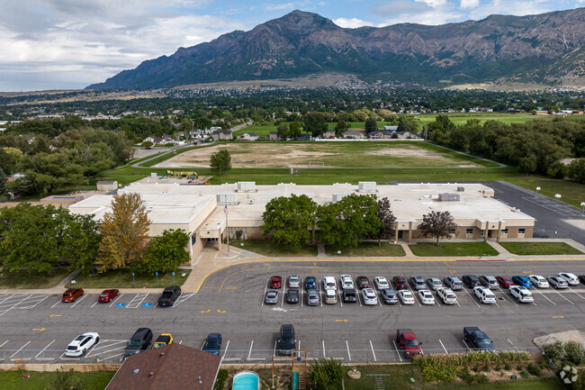Green Acres Elementary School is surrounded by a neighborhood full of mature trees.
