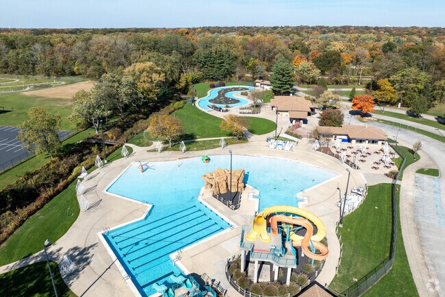Water Works Park in Cuyahoga Falls features a waterslide, lazy river, and swimming pool.