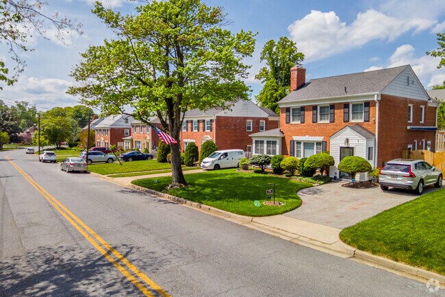 Red brick colonial revival homes are a common sight in Silver Spring.