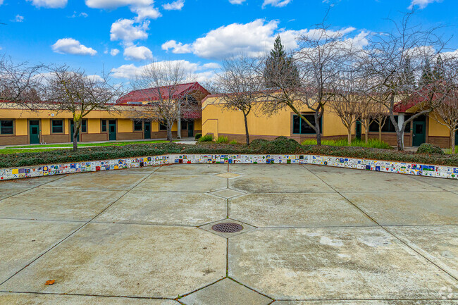 Unique one of a kind tiles line the center of Olive Grove Elementary School.