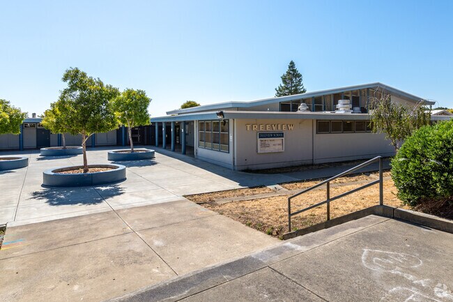 Step into Treeview Elementary School through its inviting entrance.
