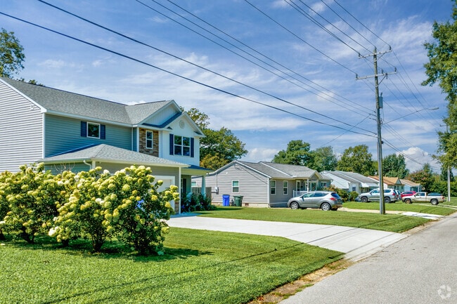 Contemporary-style homes often line the streets of Norfolk’s Larrymore Lawns neighborhood.