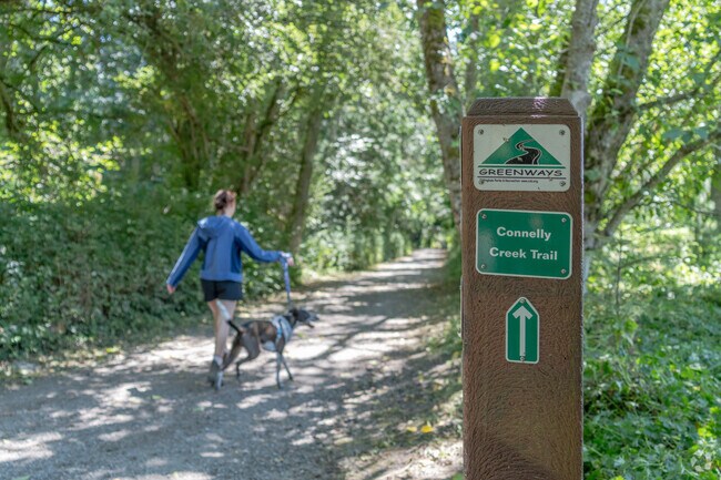 Connelly Creek Trail runs all throughout the neighborhood of Happy Valley.