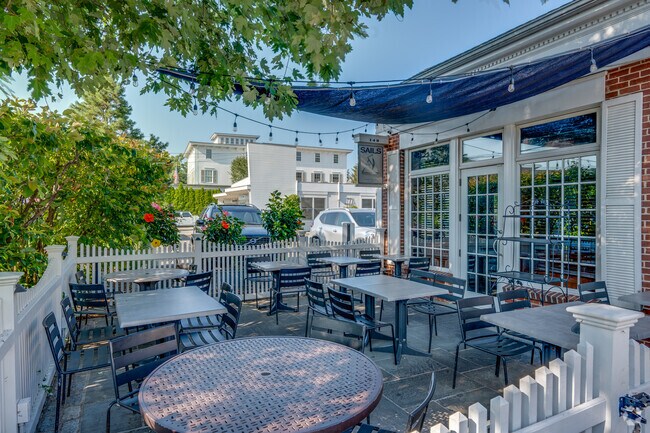 Sails Bar & Grill offers outdoor patio seating for customers to enjoy their meal.