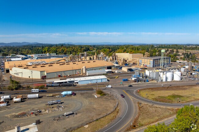 Millersburg’s section of Interstate 5 is lined with industrial manufacturing sites.