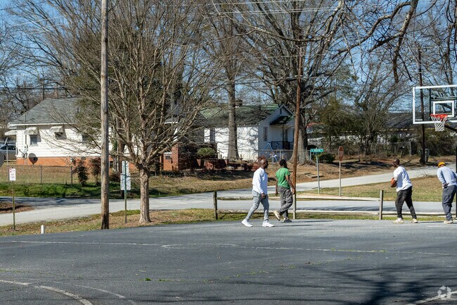 Basketball is a popular activity at Oak Street Park.