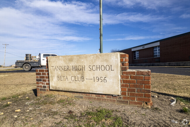 Sign for Tanner High School from 1956 in Athens Alabama.