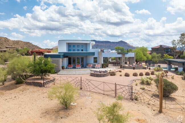 Desert Uplands is filled with large custom-built homes on private acreage.