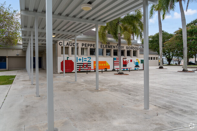 Sheltered walkway at Claude Pepper Elementary School.