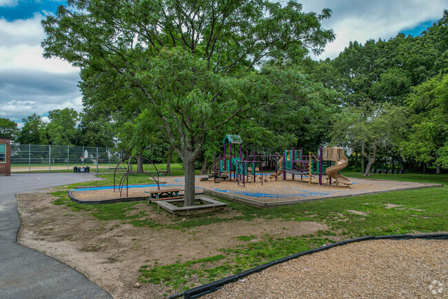 Kids love the playground at Joseph E. Fiske Elementary School in the Wellesley neighborhood.