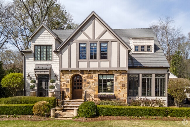 A Tudor-style home catches the eye in the Downtown Trussville neighborhood.