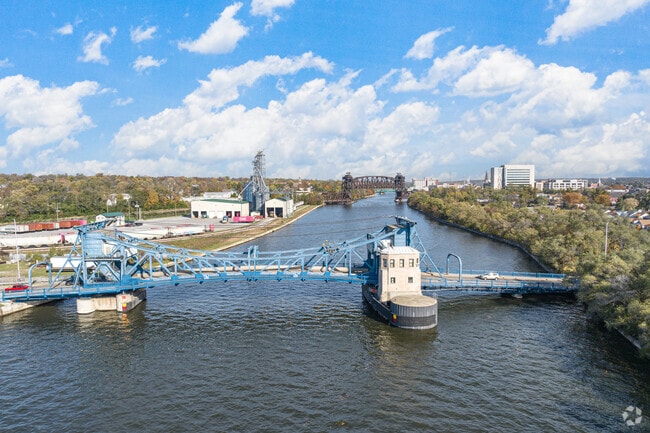 The Des Plaines River runs through City Center-Joliet.