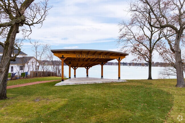 The bandshell at Old Settlers Park is an outdoor stage in Paddock Lake.