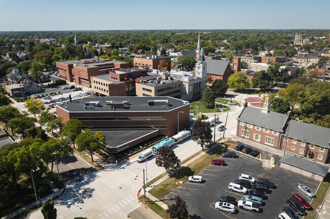 City Hall sits in the center of Central Monroe.