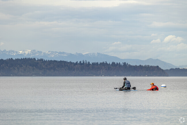Taking a break and enjoying the view off the coast of three Tree Point.
