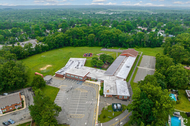Aerial view of Lake Hiawatha School campus.