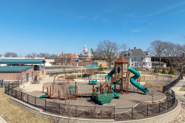 Your kids will love the playground at Humiston-Riverside Park.