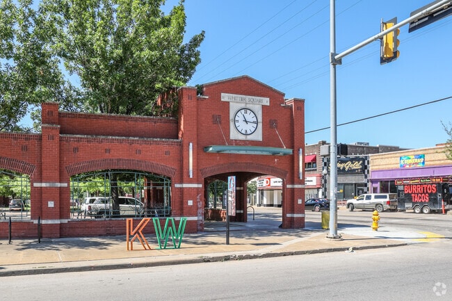 Whittier Square sits at the heart of Kendall-Whittier near bars, restaurants and a movie theater