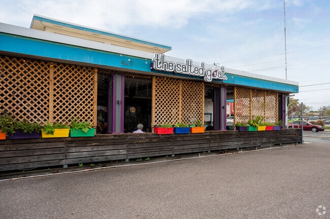 The Salty Goat Gastropub is located just down the road from the DeBary Plantation community.