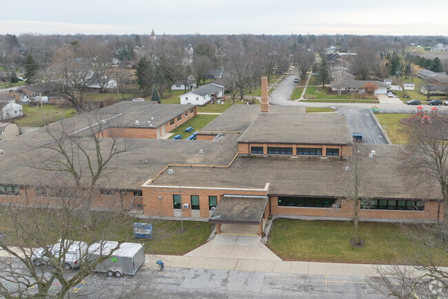 Peotone Elementary School offers a sprawling campus when viewed from above.