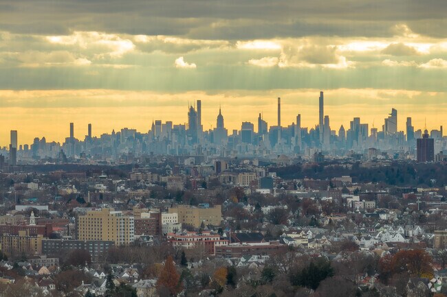 Sunset skyline view of Manhattan; which is only 15 miles south of Bronxville, NY.