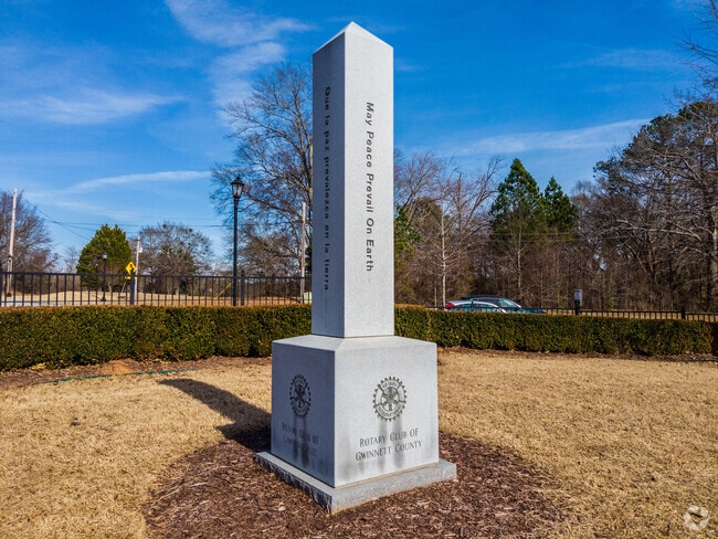 Lawrenceville Lawn's monument from the Rotary Club is featured at the park.