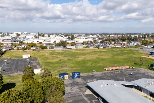 The large field next to Village View Elementary School in Huntington Beach.