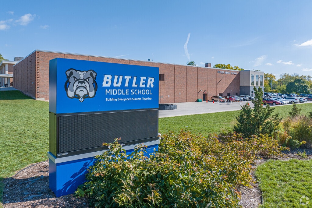 The entrance sign at Butler Middle School.